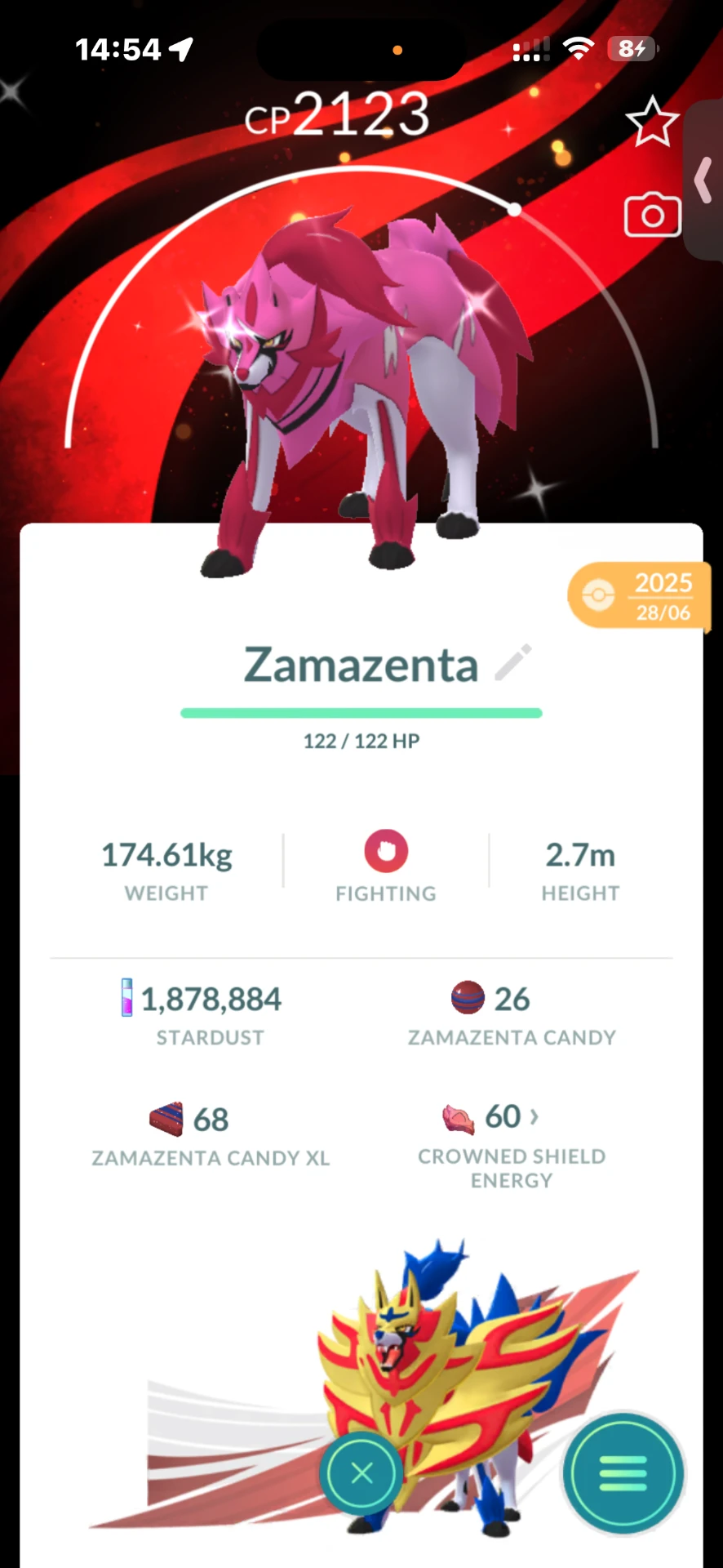 Shiny Zamazenta (Hero form) — Pokémon GO listing